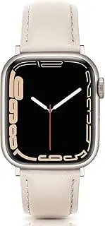 EDIMENS Leather Strap Compatible for Apple Watch 38mm 40mm 41mm, Genuine Leather Sport Casual Wristband Compatible with iWatch Series 7 6 5 4 3 2 1 SE Sports & Edition Men Women