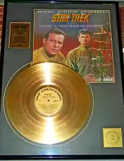 1991 Star Trek TOS TV Series Soundtrack Vol 1 Gold Plated Record-Matted Framed