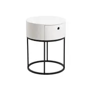 Modern Furniture POLON Bedside Table 40cm - White & Black