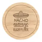 Nacho Average Rugby Player Round Chopping Cheese Board Worlds Best Awesome