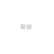 9ct White Gold Diamond Four Claw Stud Earrings
