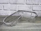 New Chrome L-Shaped Corner Shower Bath Caddy Soap Dish Holder Classic Bi-Level