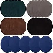 Iron On Patches 25 Pieces, Repair Patches 5 Colors Oval Suede Cowhide Elbow Patches Elbow Knee Iron-on Velvet Patches for Sweater Repair Crafts Repair Kit for Clothing Jeans