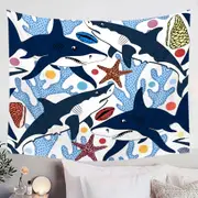 Coral and Sharks Tapestry