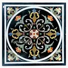 Multicolour Gemstone Inlay Work Bamcony Table for Home Marble Coffee Table Top