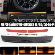 For Land Rover Defender 2020-2024 Black LED Rear Bumper Guard Protector Cover . (for: Land Rover)