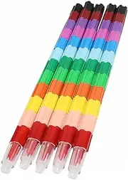 BCOATH 5Pcs Buildable Crayons for Colorful Stackable Art Supplies Safe and Fun Crayon for Creative Painting and Drawing Activities for Parties and Sharing