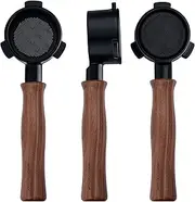 [Normcore] 54mm Bottomless Portafilter with 18g Basket, Bottomless Naked Portafilter Fits 54mm Breville Sage Machines, Titanium PVD Coating Portafilter Group Head with Genuine American Walnut Handle
