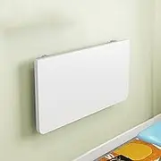 Fold Down Wall Table for Kitchen Laundry Room Wall Mounted Desk with Foldable Shelf Compact White Computer Workstation 40x25cm