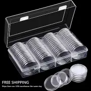 60 Pieces - 40 mm Silver Eagles Coin Capsules Coin Case Holder Storage Container