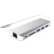 Astrotek All-in-One Dock Thunderbolt USB-C 3.1 Type-C to HDMI+USB3.0+Card Reader+RJ45 Gigabit LAN+TypeC PD Function for Macbook Pro