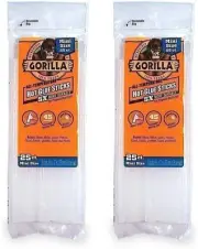 Gorilla Hot Glue Sticks, Mini Size, 8" Long x .27" Diameter, 25 Count, Clear
