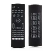 MX3 2.4G Backlight 6-Axis Gyro Air Mouse Motion-Sensing Wireless Keyboard - Black