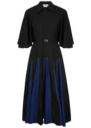 Lovebirds Talia Panelled Cotton Midi Shirt Dress - Black - L (UK16) L (UK16)