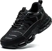 [JiuQing] Steel Toe Shoes Mens Air Cushion Safety Work Shoes Comfortable Industrial Sneaker