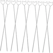 ULTECHNOVO 10pcs Straw Cleaning Brush Straws Cleaner Metal Drinking Straw Cleaner Wafer Brush Cake Decorating Tools Icing Tip Brush Tip Cleaning Brush Straw Brushes Nylon Silver
