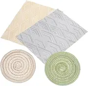 NOLITOY Doll House Mat Set 4pcs Mini Floor Rug Decor Miniature Rug for Dollhouse House Decor