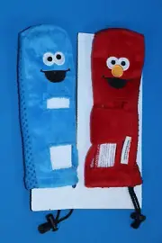 NINTENDO WII REMOTE CONTROLLER COVERS SET 2 ELMO / COOKIE MONSTER NEW