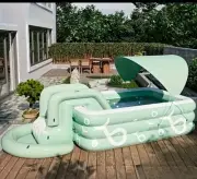Children's Inflatable Swimming Pool with Slide - Canopy Small