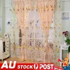 Tulip Flower Yarn Sheer Window Curtain Scarf Drapes for Bedroom (Orange)