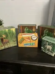 Vtg AVON 5 Animal After Shaves, 2 Lions, Rhino, Alaskan Moose, Rams Head NOS