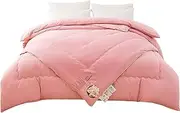 2-in-1 Duvet Inserts, 100% Long-Strand Mulberry Silk Filled, 1 Down Comforter and 1 Microfibre Comforter with Corner Tabs, Luxurious Fluffy Bedding Comforter (C 200x230cm(2kg+4kg))