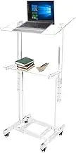 Portable Lectern Clear Acrylic Podium Adjustable Height Church Pulpit Simple and Clean Pulpit for Office,Classroom,Restaurant