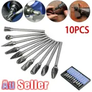 10x Tungsten Steel Solid Carbide Rotary Burrs Bit For Dremel Accessories Tool