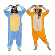 Animal Adults Cartoon Dog Onesies Pajama Halloween Costumes Jumpsuit Christmas Gift Bluey L