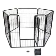 YES4PETS 6 Panels 80 cm Heavy Duty Pet Dog Cat Puppy Rabbit Exercise Playpen Fence W Cover