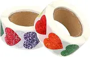 HONMEET 2 Rolls Heart Shaped Self Adhesive Labels Colorful Valentine's Day Stickers for Crafting Scrapbooking Wrapping and Home Decoration Stickers