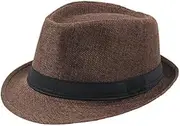 [AOBRICON] Classic Male Sun Hats Gentleman Bowler Hats Fashion Men Fedoras Adult Bowler Hats Outdoor Old Man Wide Brim Hat