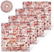 Vaguelly 20pcs Miniature Vintage Wall Decal Stickers for Dollhouse Decor Peel and Stick Adhesive Wallpaper for Living Room Bedroom and Dining Room Tiles