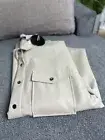 NWT Mittoshop Faux Leather Shacket Women’s Size L Full Snap Button Front Pockets