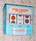Lifver Coasters set with metal holder.
