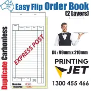 50x Large Size Duplicate Carbonless Restaurant Docket Order Book [RD102]