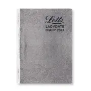 Letts 2024 Ladydate Mini Pocket 2 Day to Page Diary in Silver Colour Cover