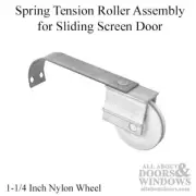 Spring Tension Roller 1 1/4 in Nylon Wheel For Sliding Screen Door Two Rollers