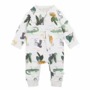 Fox & Finch Jungle print ls zip romper