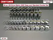 CRAFTSMAN 46pc Short & Deep 3/8 SAE METRIC 6pt ratchet wrench socket set 44