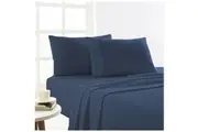 Park Avenue Mega Queen Bed Flannelette Fitted Sheet Set 175GSM Egypt Cotton Ink