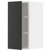 METOD wall cabinet with shelves, white/Nickebo matt anthracite, 30x37x60 cm