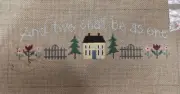 AND TWO SHALL BE AS ONE hand painted needlepoint canvas