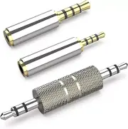 Headphone Adapter 3.5mm Male to 2.5mm Female, 4 Poles Jack Stereo Adapter 3 in 1