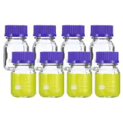 8 Pack Media Storage Bottles,100ml Borosilicate Glass Graduated Bottles Clear