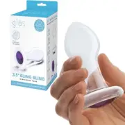 Glas 3.5 Inch Bling Bling Glass Butt Plug Glass Anal Sex Toy