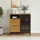 Sideboard with Glass Door FLAM 80x40x80 cm Solid Wood Pine vidaXL