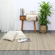 Brand Ventures Taj Grey Natural Basket Weave Jute Rug