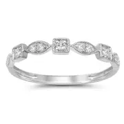 Bevilles Stackable Ring with 0.15ct of Diamonds in Sterling Silver