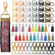 Furge 72 Pieces Key Fob Hardware Set Including 24 Wristlet with Keyring, Colo...